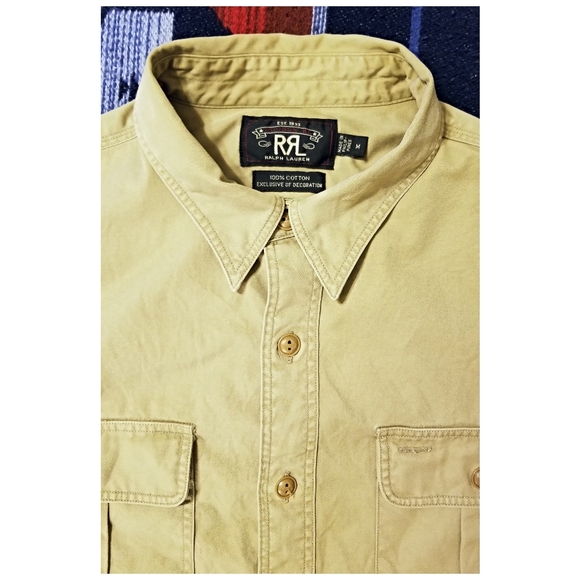 DOUBLE RL RALPH LAUREN RRL CHAINSTITCH EMBROIDERED SHIRT- MEN'S SIZE MEDIUM - Picture 5 of 10